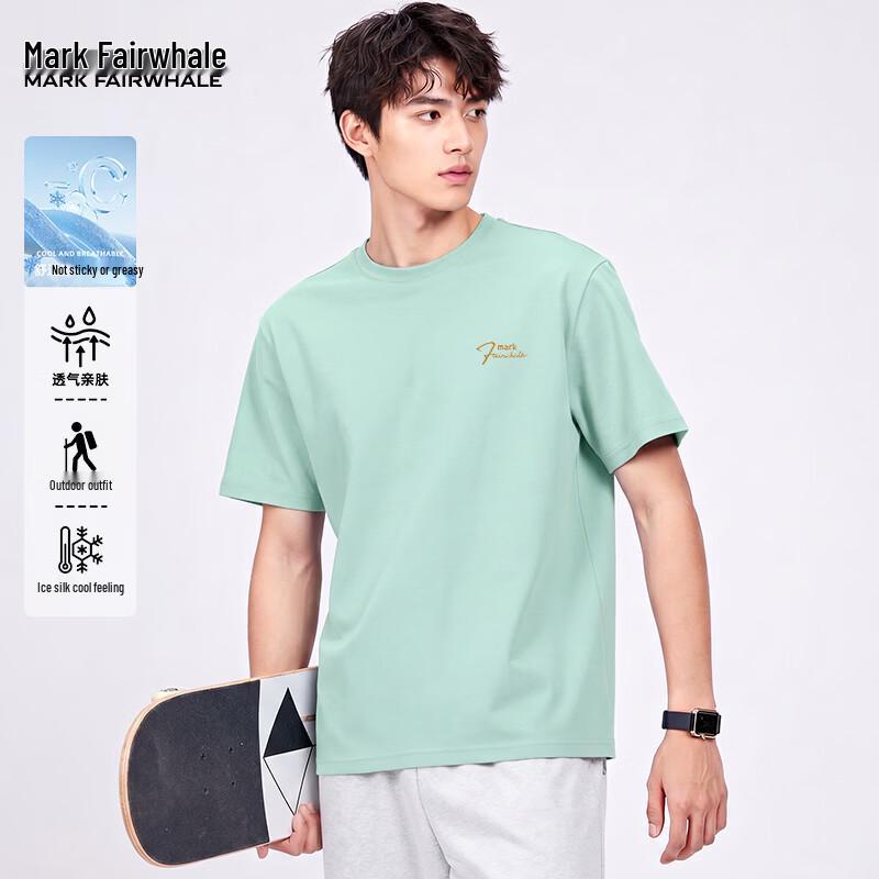 Mark Fairwhale Men s 2026 Ice Silk Cool-Feel Short Sleeve T-Shirt 4XL