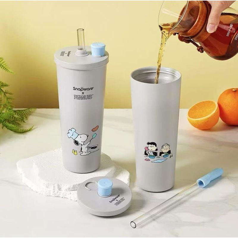Taiwan Limited Corning Snoopy Joint Zinc Ceramic Coated Straw Cup Mug Large Capacity Vacuum Cup
