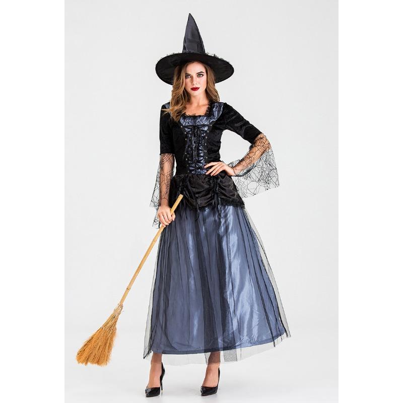 Costumes Halloween New Black Veil Witch Costume Witch Costume Temperament Witch Night Ghost Game Costume