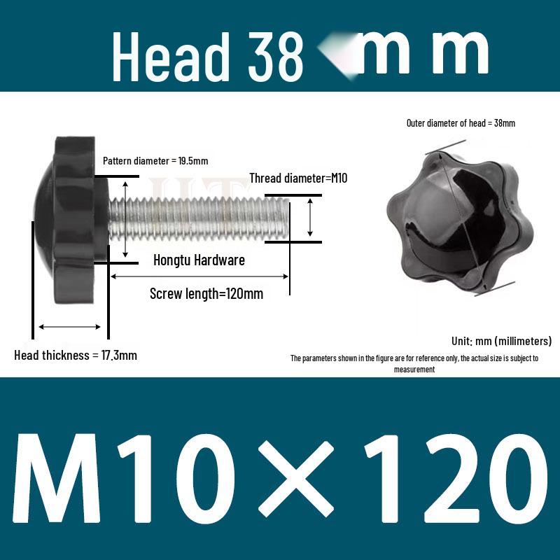 32-Head Rubber Six-Star Plum Blossom Handle Knob M5/M6/M8 Plastic Thumb Screw