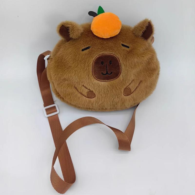 Cute Capibara Capybara Large Capacity Plush Shoulder Bag Casual Travel Crossbody Bags