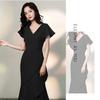 BaiFuFen Party Long Tight Wedding Reunion Elegant Slimming Concert Reception Recital Dress Women's Dress, Dress, V-Neck, Fit, Sleeveless, Dress,