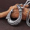 Vintage Fischhaken Anhänger für Herren Beliebter Anhänger Edelstahl Wikinger Halsketten für Damen Punk Hip Hop Party Schmuck Zubehör