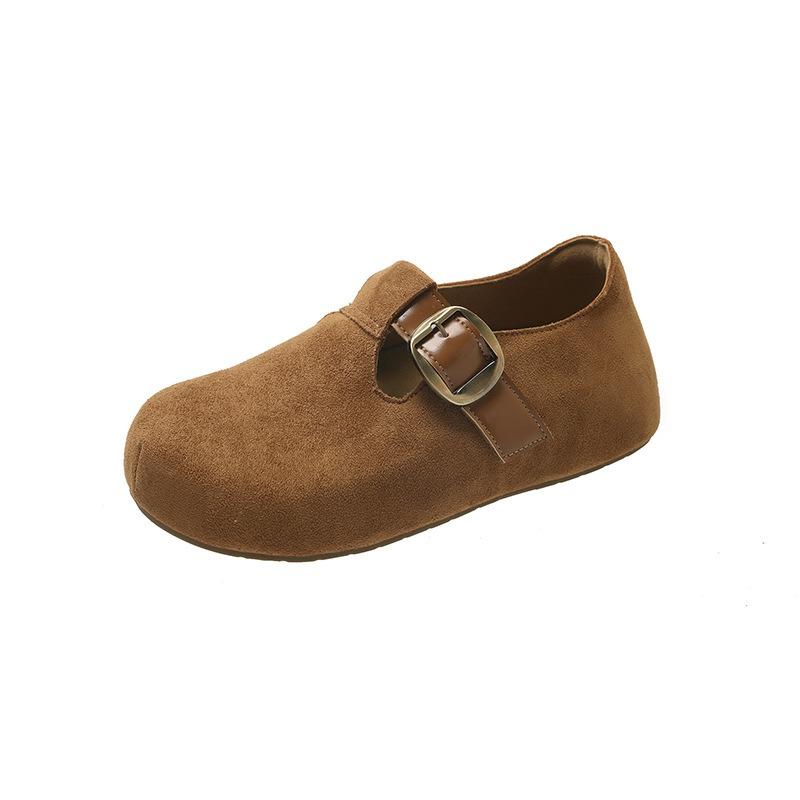 Cow Velvet All-inclusive, Super Soft Sole, Not Tired Shoes, Women's One-pedal Lazy Single Shoes, Doudou Shoes