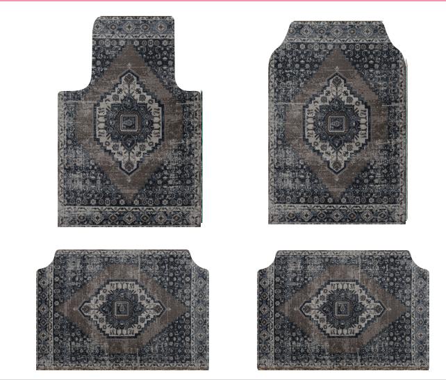 Set of Bohemian Style Floor Mat Universal Size Car Foot Mat American Retro Rugs for Bedroom Home Anti-slip Soft Rug