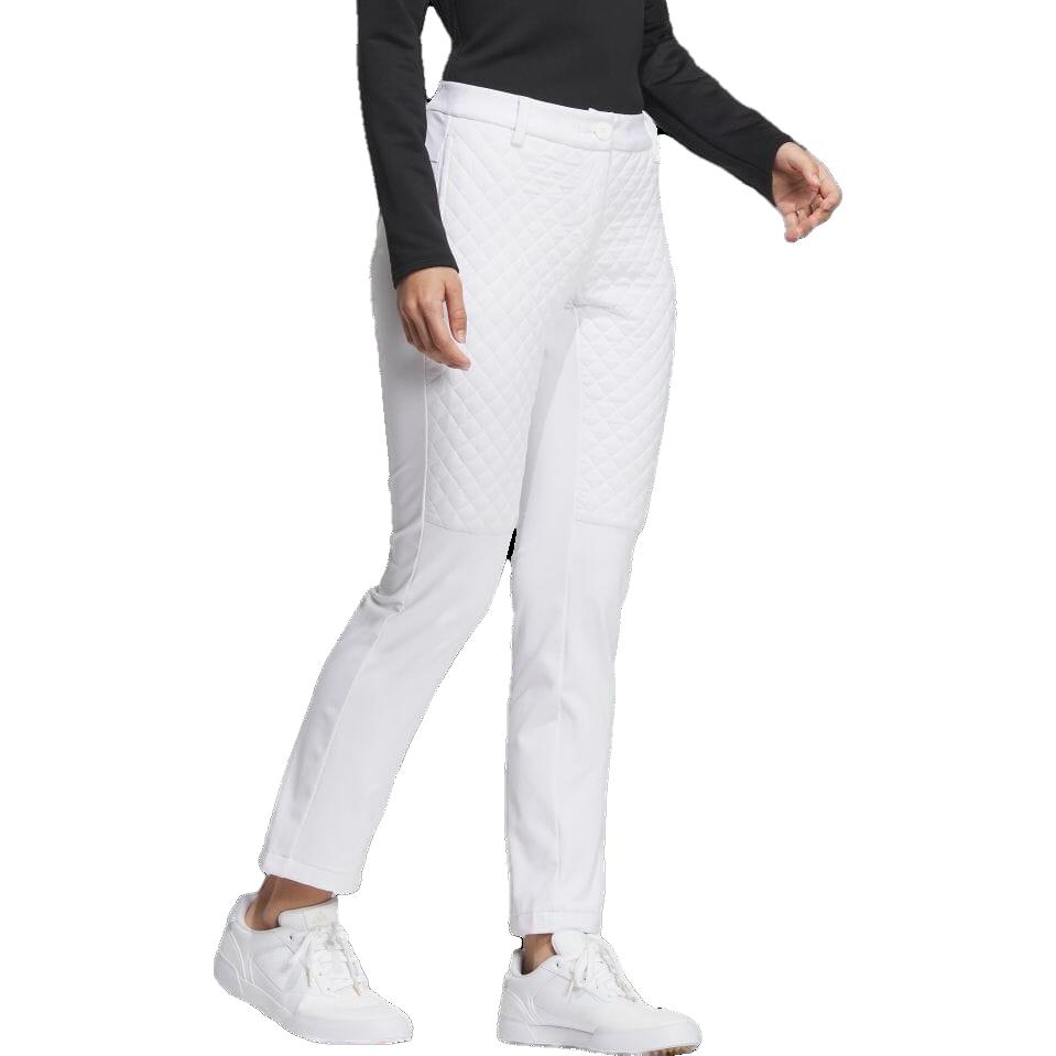 adidas Solid Color High Waist Slim Fit Casual Pants Women Bottoms White HY0864