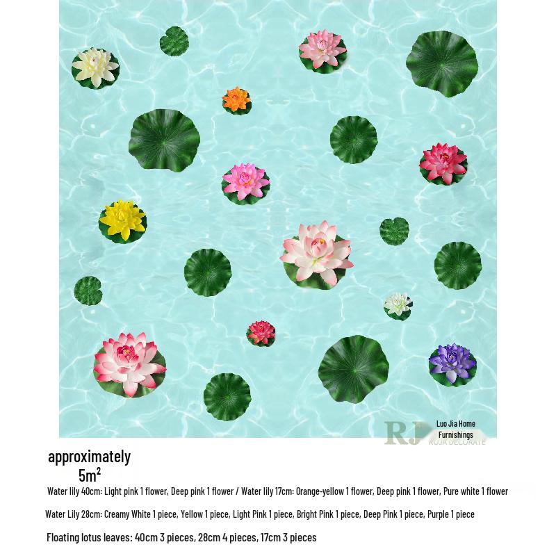 Artificial Lotus Leaf Water Lily for Pond, Fish Tank Decoration, Landscaping, or Buddha Ornaments