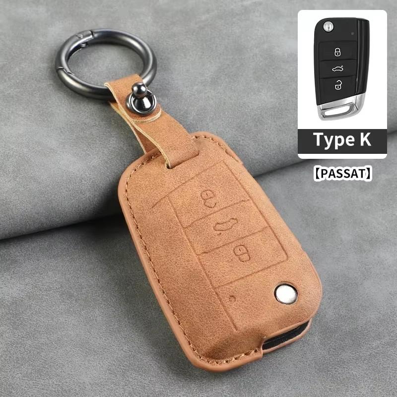 Leather Car Key Cover Case for VW Volkswagen Tiguan MK1 MK2 Magotan Passat B5 B8 Polo Golf 4 5 6 7 Mk7 Jetta POLO Eos Scirocco