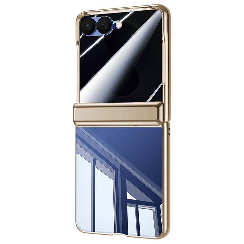 Applicable to Samsung ZFlip8 folding mobile phone case, transparent electroplated zflip7 all-inclusive case film integrated anti-drop cover
