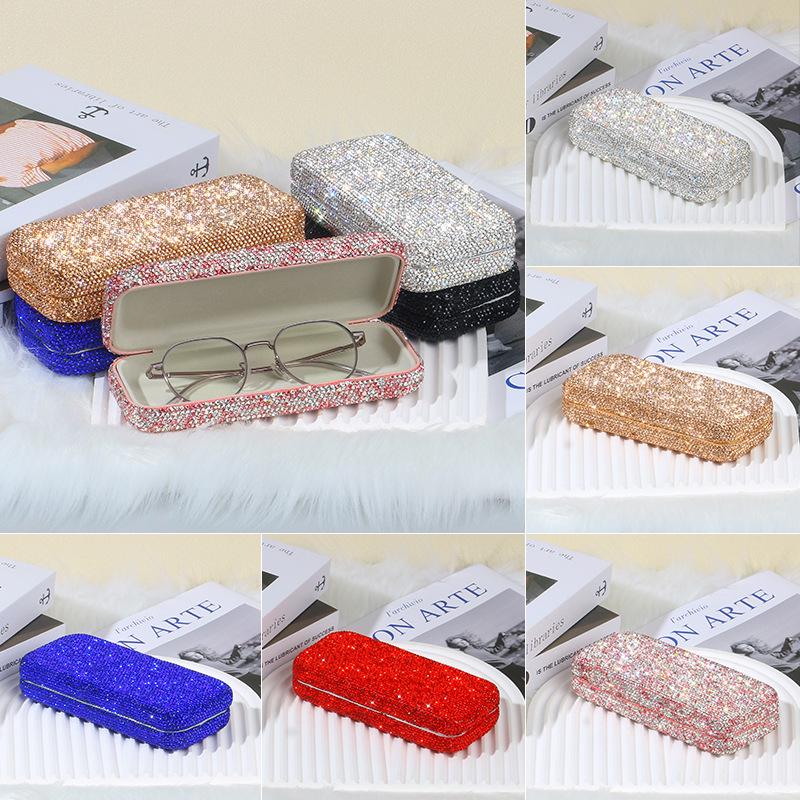 Cross-Border Hot-Selling Diamond Inlaid Car Sunglasses Storage Box - Portable and Stylish Car Interior Solution