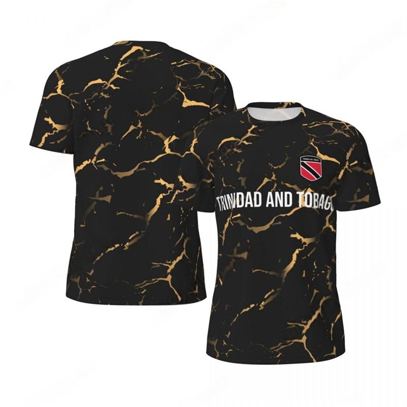 Trinidad And Tobago Flag Graphic Football T Shirts For Men Fashion National Emblem 3D Printed Sports T-shirts Casual Loose Tees