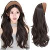 Hair Hoop Half Headband Wig Korean Style Long Wavy Curly  Hair Gray Wide Knit Headband Wig  Party