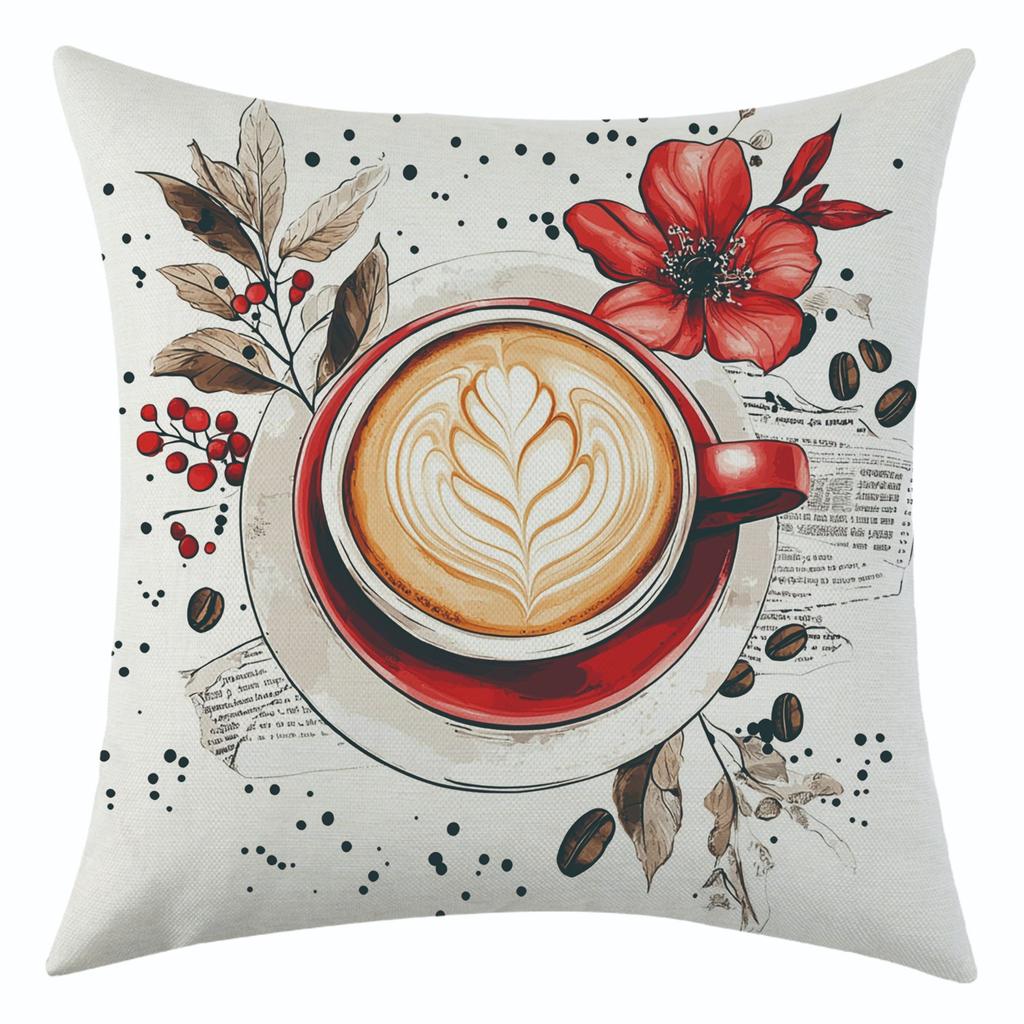 New Elegant Coffee Latte Linen Pillowcase for Holiday Decoration and Car Cushion Cover