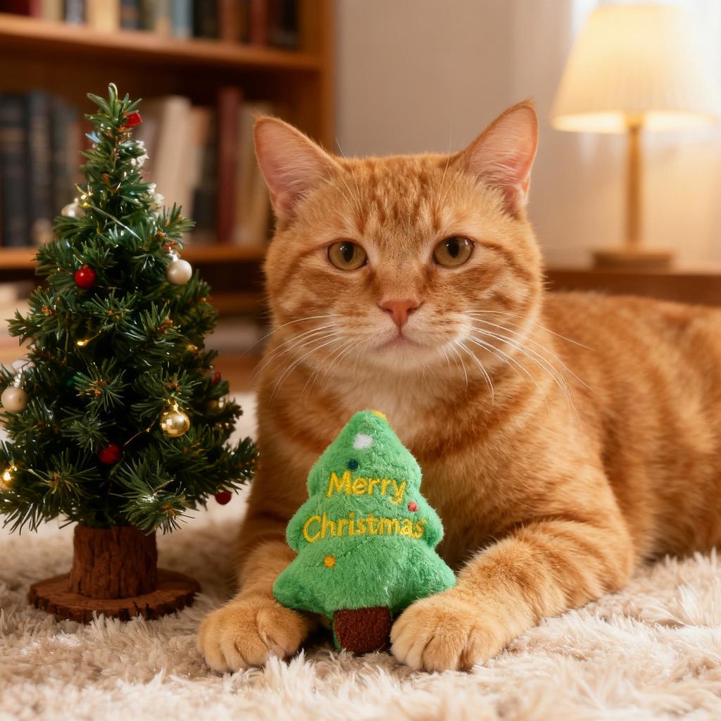 Pet Plush Interactive Playset, Plush Toys Include Christmas Trees, Snowmen, Penguins, Suitable For Pet Teeth Grinding And Interactive Play