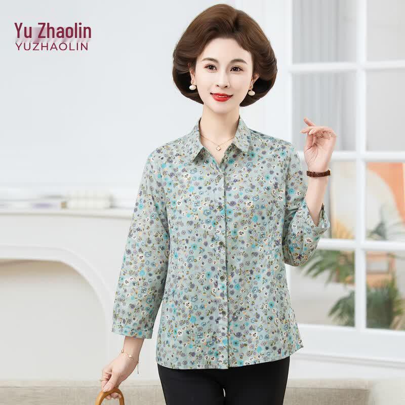 YUZHAOLIN Women s Floral 3/4 Sleeve Summer Blouse 3XL