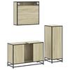 3 Piece Bathroom Furniture Set In Sonoma Oak Particleboard