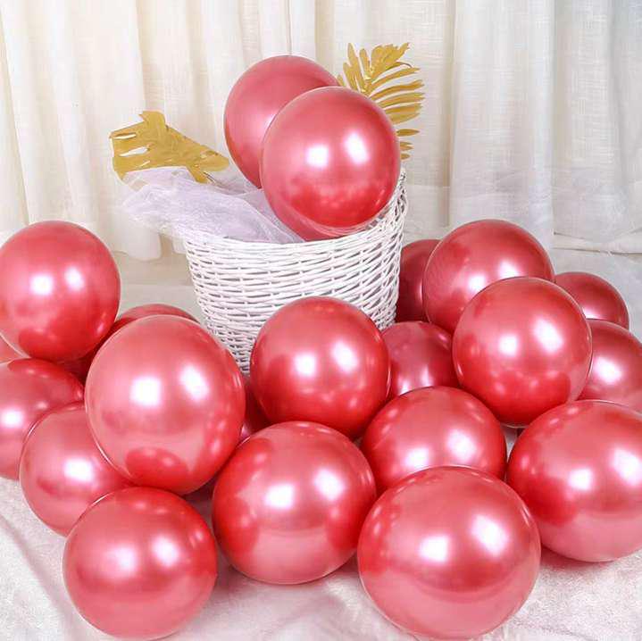 Metallic Red Gold Balloon Set for Weddings and Celebrations