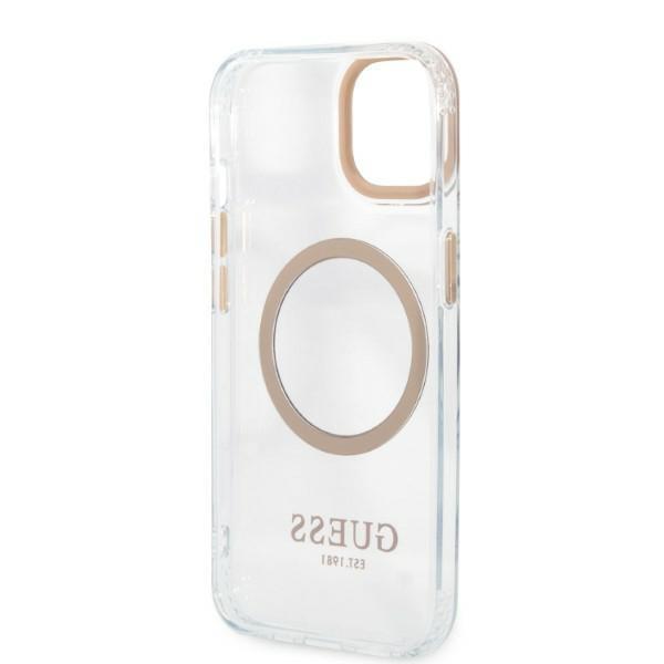 Etui do iPhone 13 Guess MagSafe Metal Outline Złote