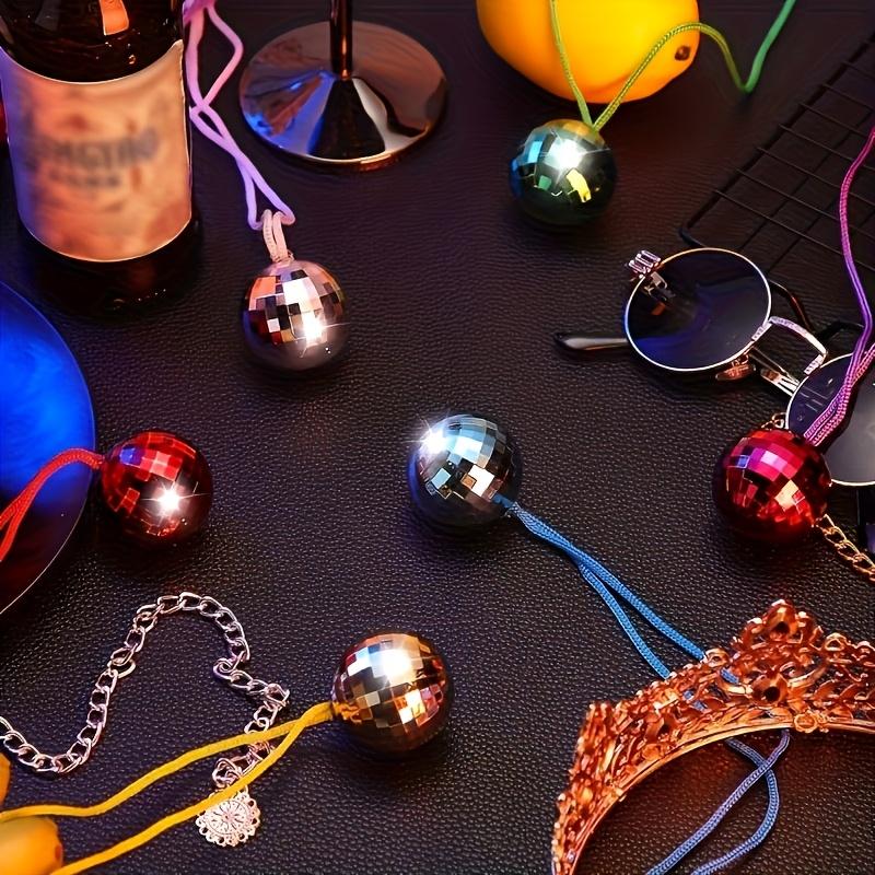 12pcs 6-Color Disco Ball Necklace - Perfect For Balls, Parties And Graduation Ceremonies