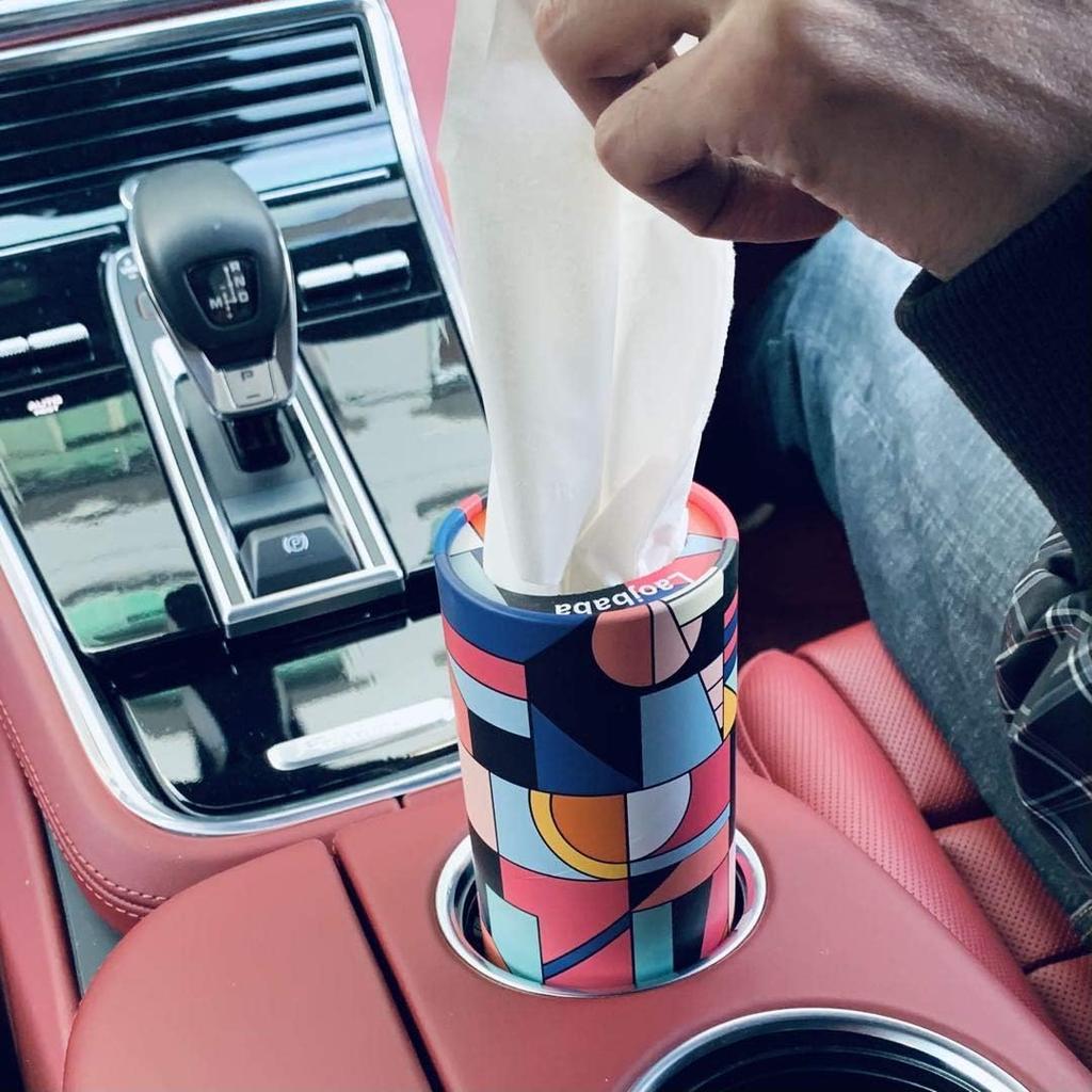 Car Tissues Canned Tissue Cylinder Tissue Boxes Perfect For Car Cup Holder Car Tissue Holder (4 Canisters/200 Tissues/3-Ply) Travel Tissues