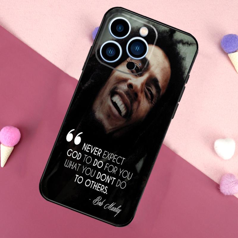 

Bob Marley Quotes Rasta Reggae Phone Case For iPhone 16 17 Pro Max 17 Air 16E 13 12 Mini 14 15 Plus 11 Pro Max Back Cover iPhone 16 Pro