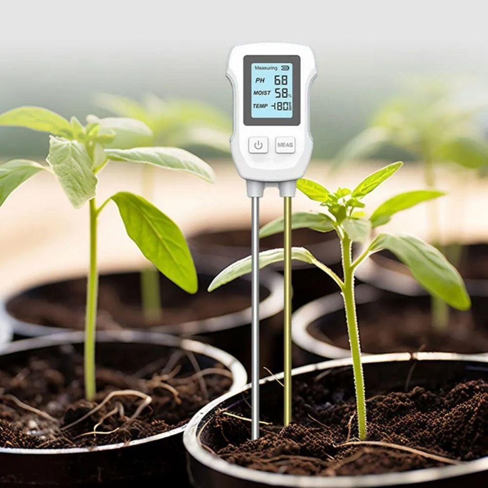 LCD Screen PH/Moisture/Temperature Meter 3 In 1 Soil  Humidity Detector Soil Tester  Flower Plants