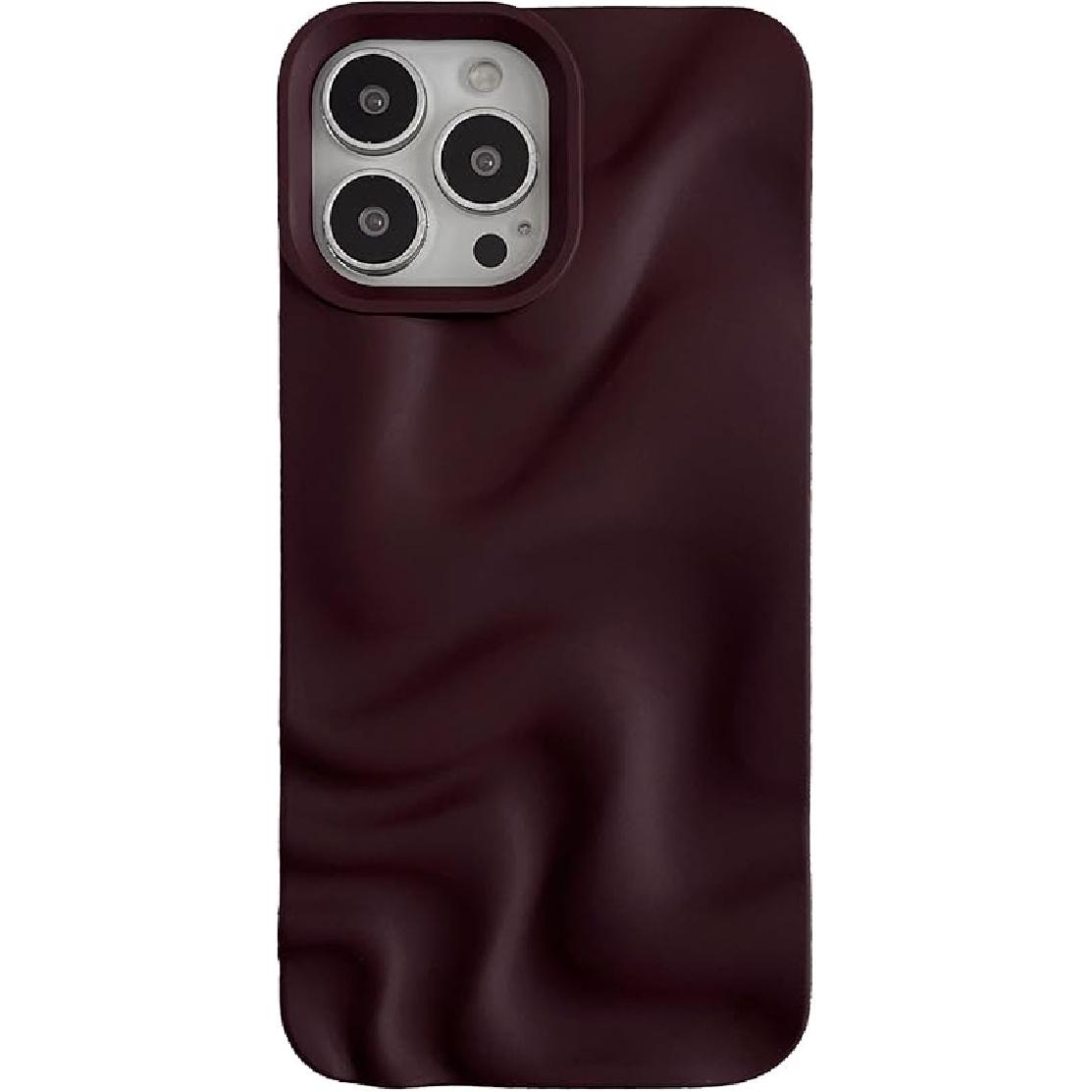 Caseative for iPhone 13 Pro Max Case,Water Ripple Pattern Wave Phone Case (Black) вино красного