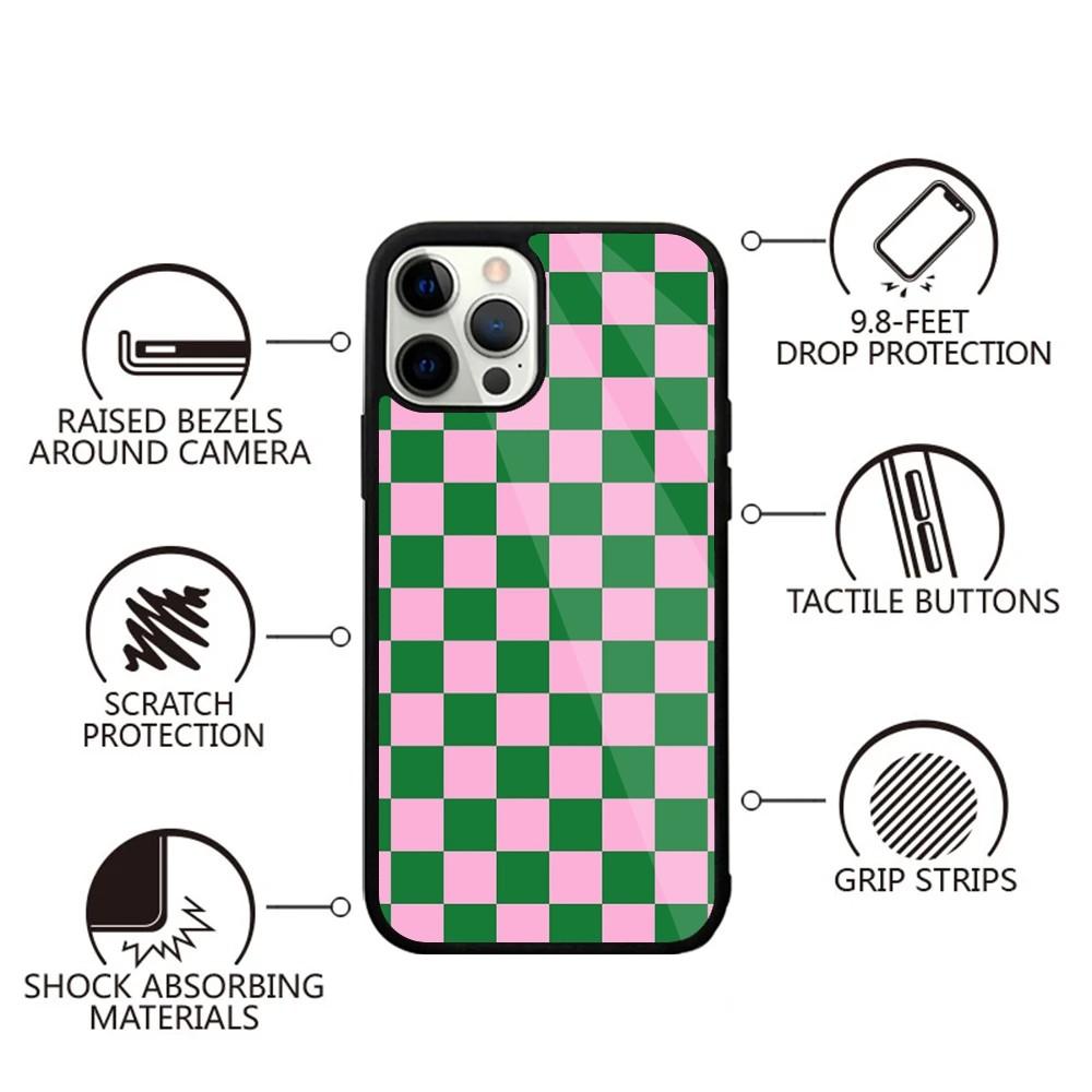 checkerboard checked chess board Phone Case For iPhone 16,15,14,13,12,11,Plus,Pro,Max,Mini Magsafe Magnetic Wireless Charging