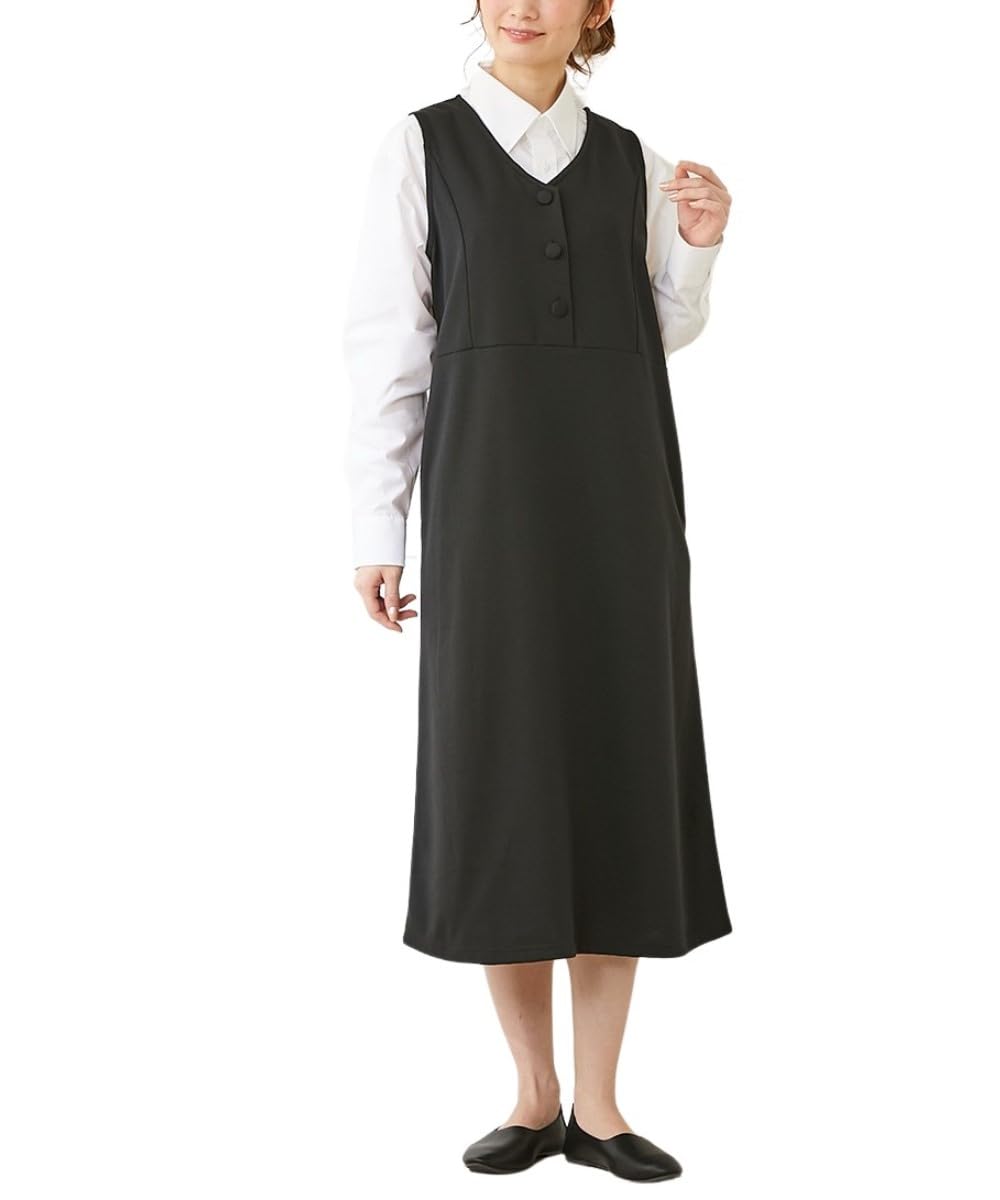 

Формальный костюм Nissen и трикотажное платье-сарафан понте с вырезом для кормления, которое также можно использовать как офисную одежду для беременных больших размеров [Одежда для дородового и послеродового периода] чёрный