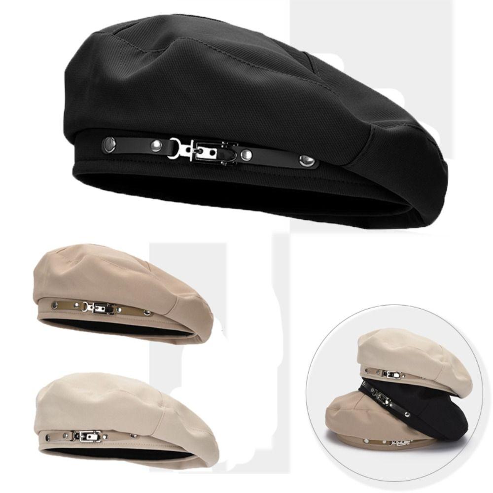 

Зимний теплый осенний берет, однотонная плоская шапка, элегантный берет, женская и женская кепка