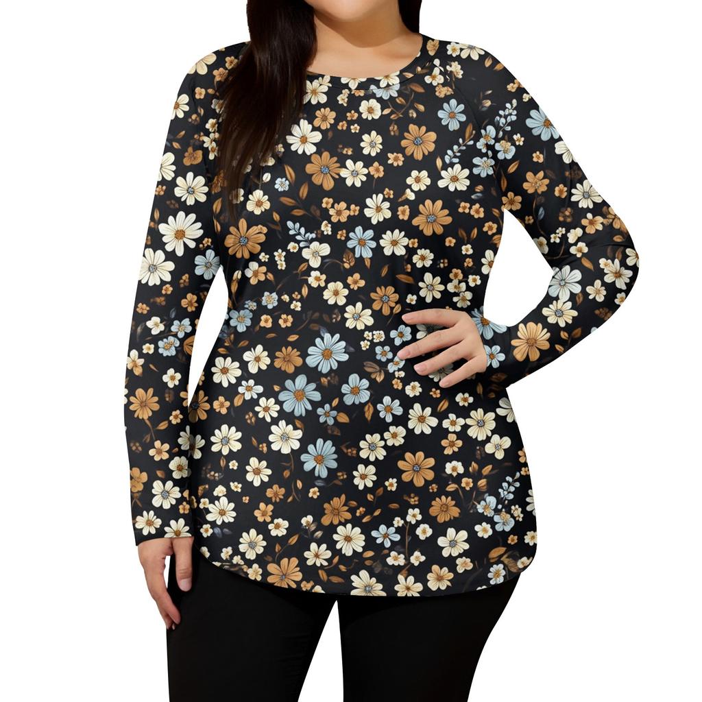 Dámské tištěné plavky s dlouhým rukávem ve velkých velikostech, sluneční bunda, rychleschnoucí turistický top