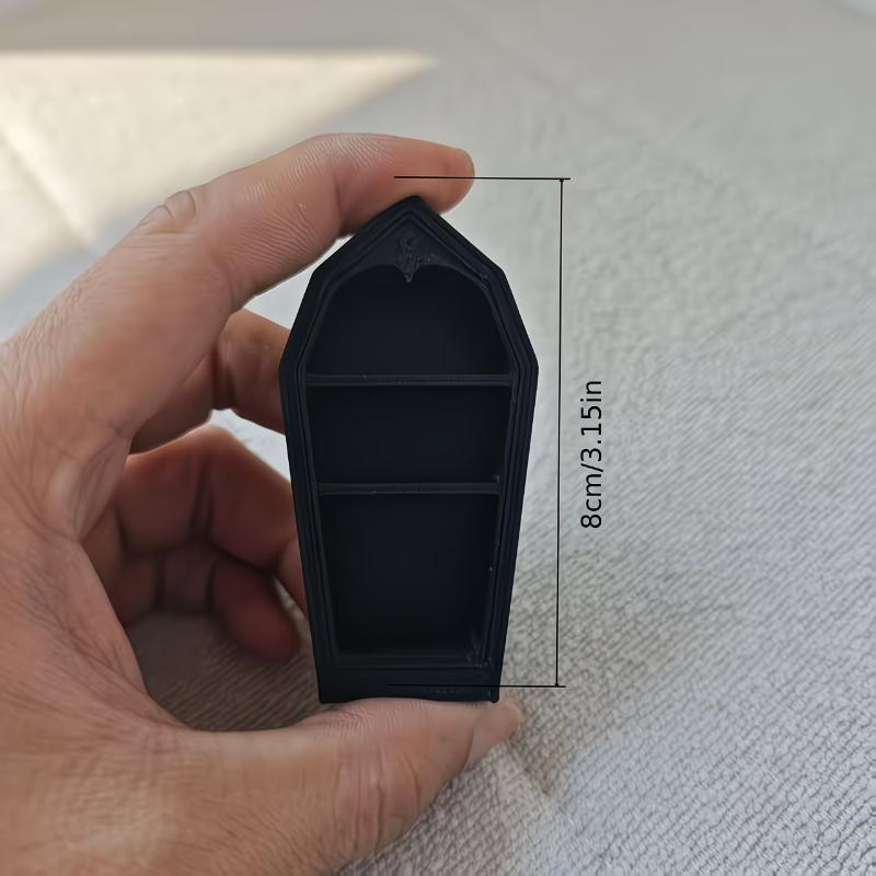 Gotischer schwarzer Sarg Schmuckorganisator Mini Schreibtisch Aufbewahrungsständer für Ringe Ohrringe Perfekte Gothic-Dekoration für Schlafzimmer Schminktisch