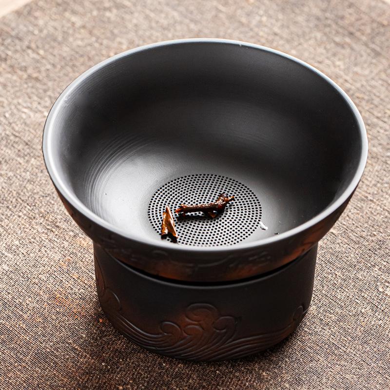 Long Handmade Jianshui Purple pottery Tea Filter Set Household Tea Separator Infusor Tea Strainer Tea Maker Tea Ornaments