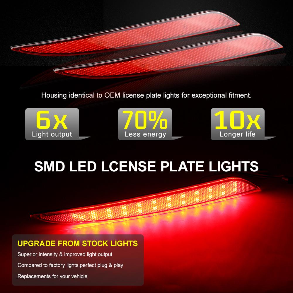 2PCS Fog Lamp Car Brake Red Tail Light LED Bumper Reflector Bulbs Warning Light For Tesla Model S 2012-up Turn Signal Rear Lamp