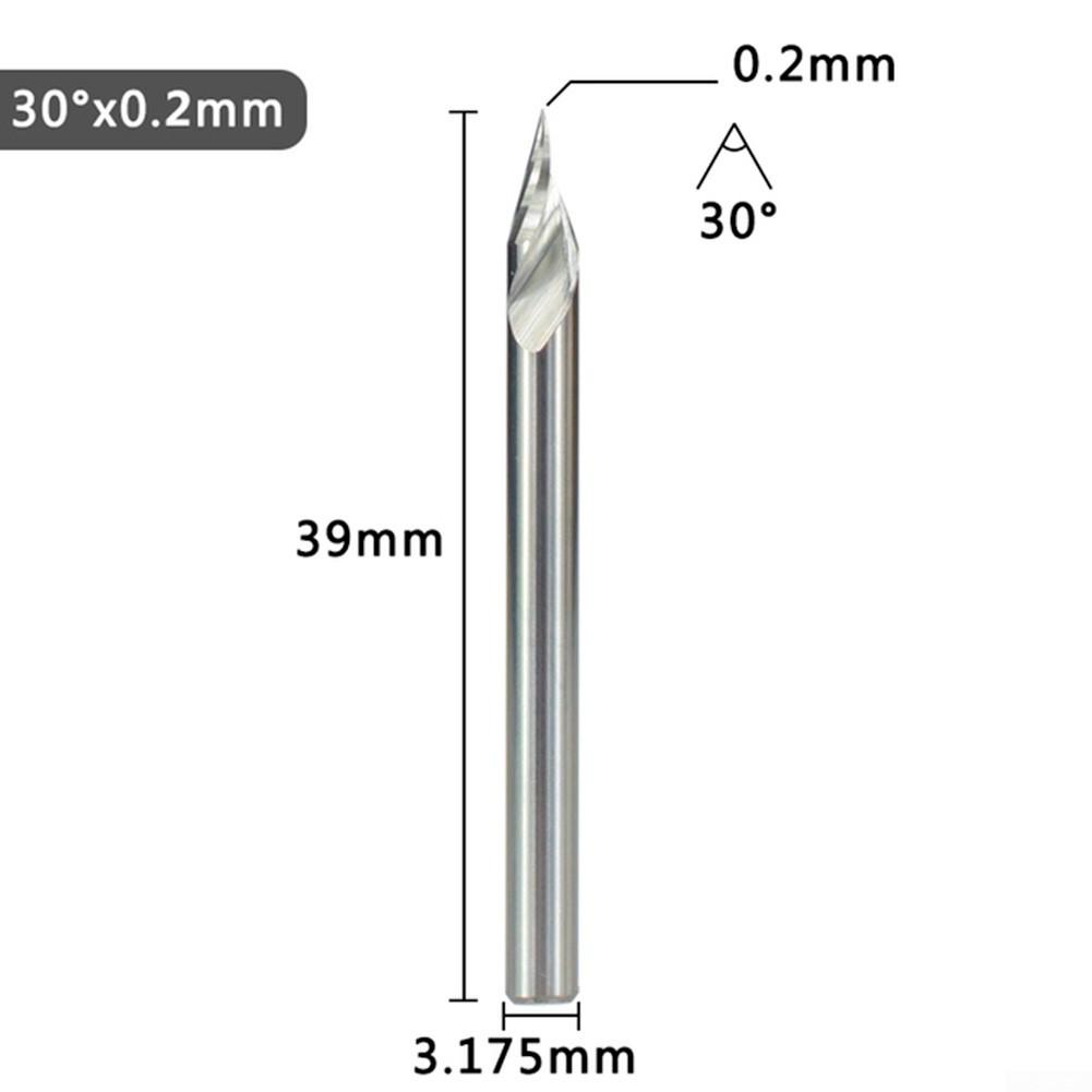 3,175 mm V-förmiger Spitzen-Schaftfräser, 20-60 Grad Spitze, Hartmetall-3D-Gravierbit