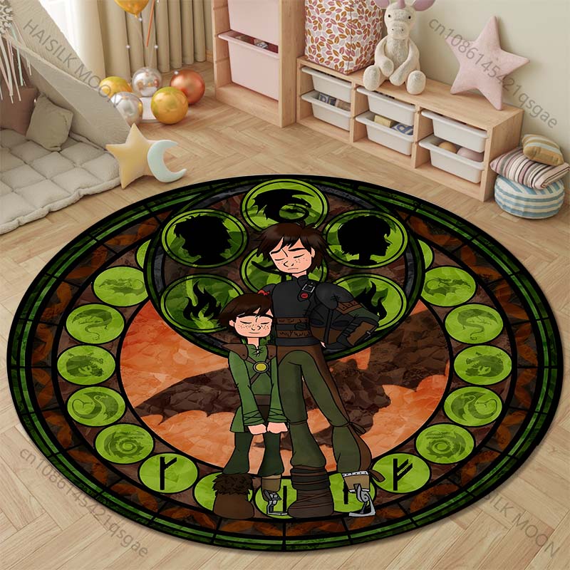 Multiple Sizes How T0 Train Your D-Dragon Print Round Rugs Carpet for Living Room Bedroom Kids Room Bath Chair Mat Home Decor