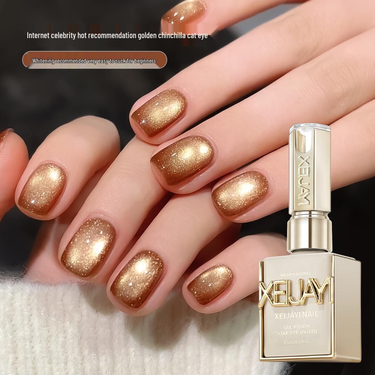 

Golden Cat Eye Magnetic Gel Nail Polish - 2025 New Whitening Glass Bead Formula