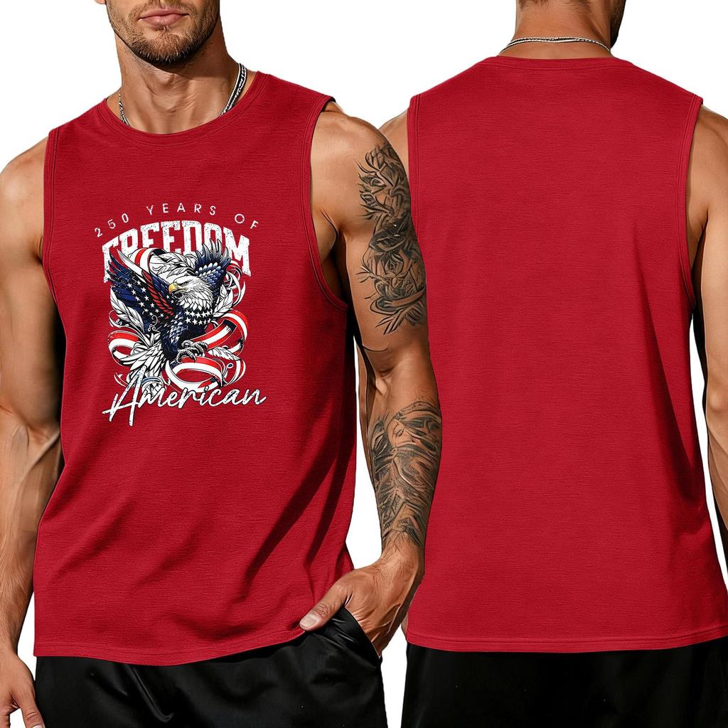 Men's loose and casual print sleeveless shirt