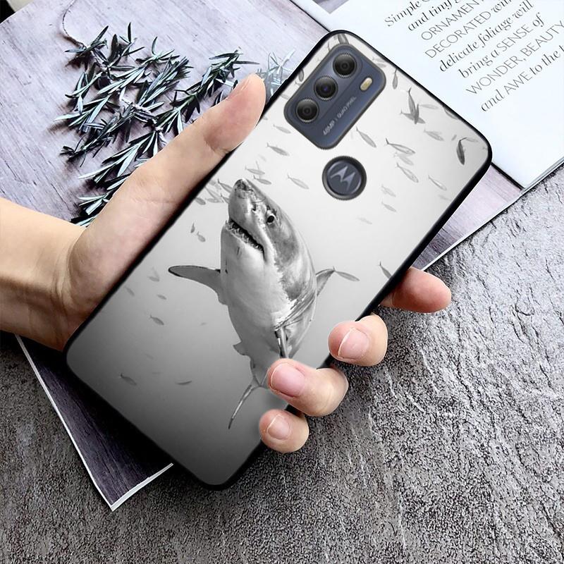 Whale Shark fisch Telefon Fall für Motorola Moto E7 Plus E32 E20 E40 Rand 20 Lite G22 G52 G20 G30 G100 G60 g50 G10 G Pure G Stylus