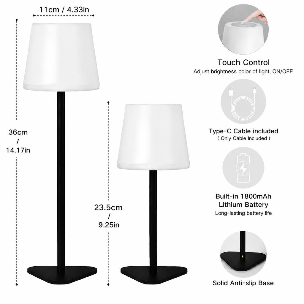 Xiaomi Touch Shower Light, Three-Color Light Variable, Height Adjustable, 18000mAh Lithium Battery, Suitable for Bathroom, Bedroom