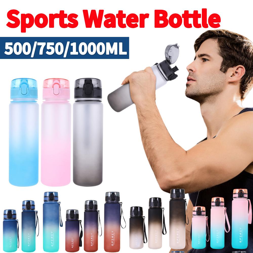 500ML/750ML/1000ML Sports Water Bottle Leak Proof Colorful Plastic Cup Drinking Outdoor Travel Portable Gym Fitness Jugs