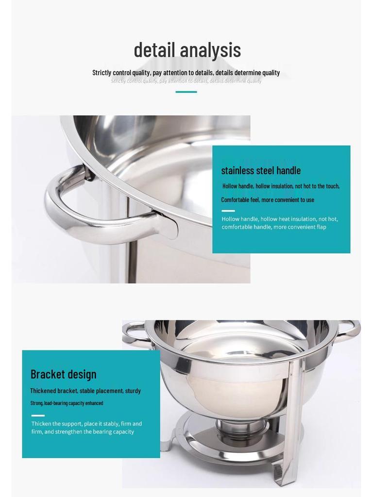 Stainless Steel Buffet Chafing Dish with Alcohol Stove for Outdoor and Hotel Use