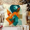 1pc Abstract Geometric Collage Pillowcase, Home Decor Pillow Cover, Suitable for Vacation Homes, RVs, Bedrooms, Sofa Cushion Covers, Short Plush, Doub