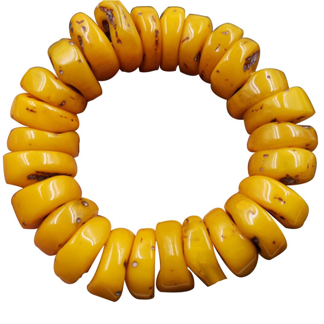 

Useful Fashion Natural Amber Beeswax Beaded Bracelet Natural Amber Bracelet