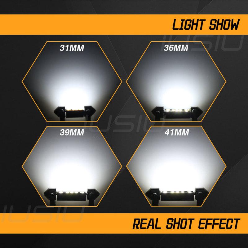IUSIU 2PCS C5W C10W 31mm Led Festoon Bulb 36mm 39mm 41mm 31 mm SV8.5 Car Light Interior Reading Door Dome Trunk Signal Lamp 12V