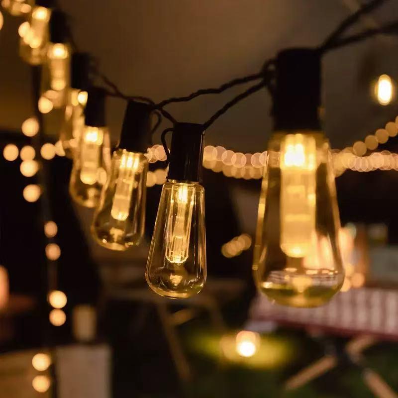 Colorful Solar LED Bubble Bulb String Lights for Outdoor Decor
