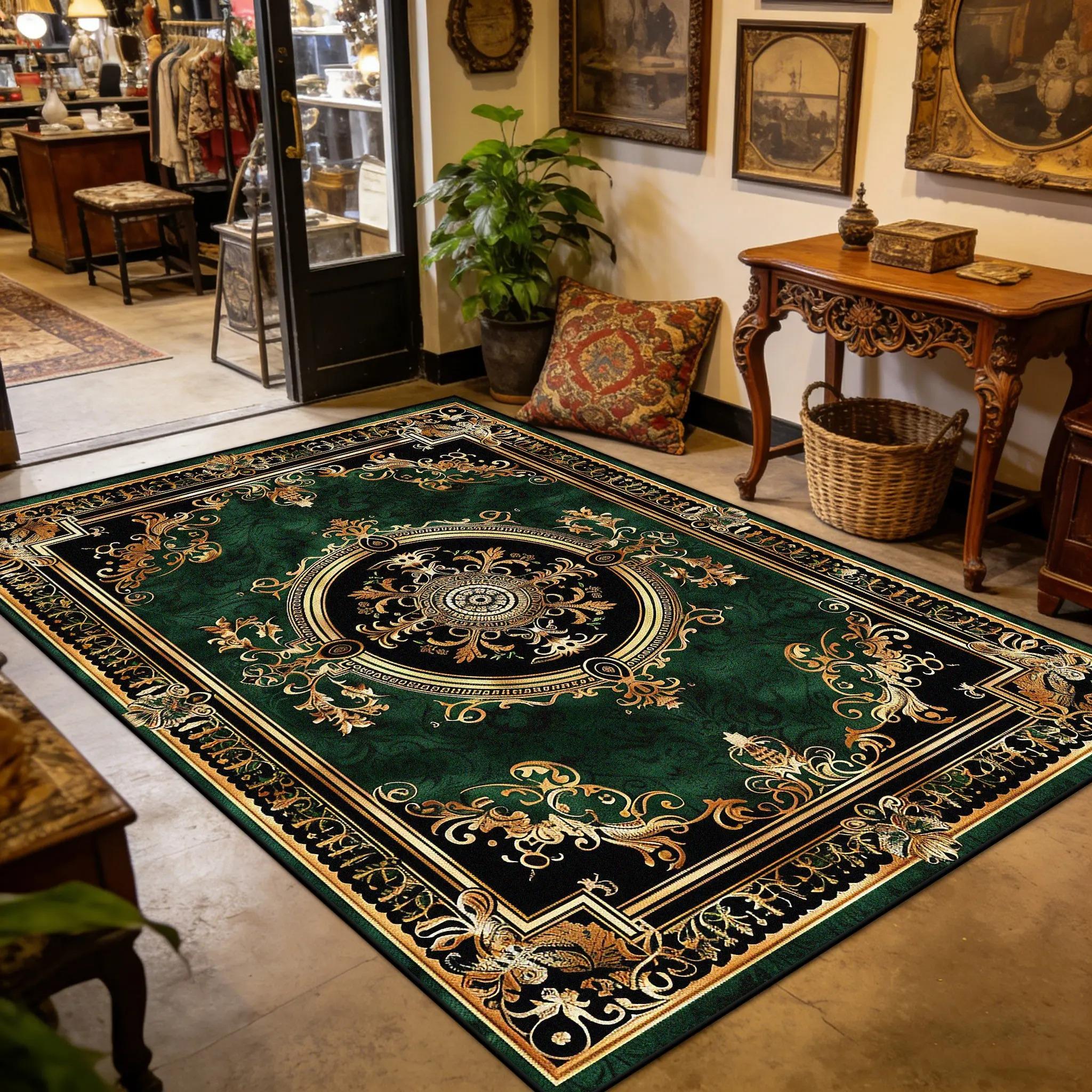 

Luxury Large Area Carpet for Living Room Retro Big Size Sofa Area Rugs Bedroom Cloakroom Mats Washable 40X60cm