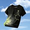 Unisex Kids Football Short Sleeve T Shirt 2-14Y Outdoor Moisture Wicking Soccer Jersey Casual Children Wear