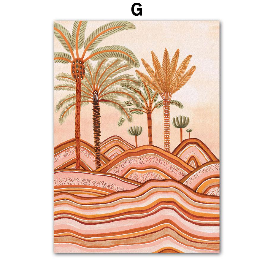 Akvarell Tropiskt Träd Giraff Elefant Boho Abstrakt Affischer Och Tryck Väggkonst Canvas Målning Bild Baby Barnrum Dekor