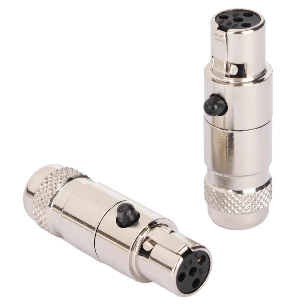 10PCS Noise Reduction 4 Pin Mini XLR Female Connectors Microphone Cable Adapter for Sound Interface